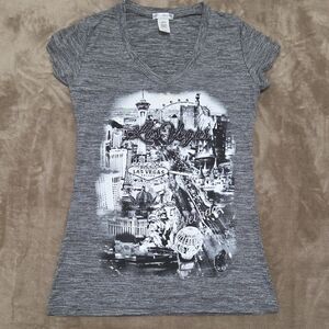Gray Las Vegas Graphic T-Shirt
